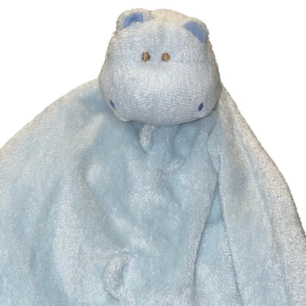 Angel Dear Blue Hippo Baby Lovey Security Blanket Soft Plush Blankie Nursery